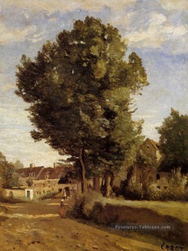 romantique romantisme Tableau Peinture - Un village près de Beauvais plein air romantisme Jean Baptiste Camille Corot